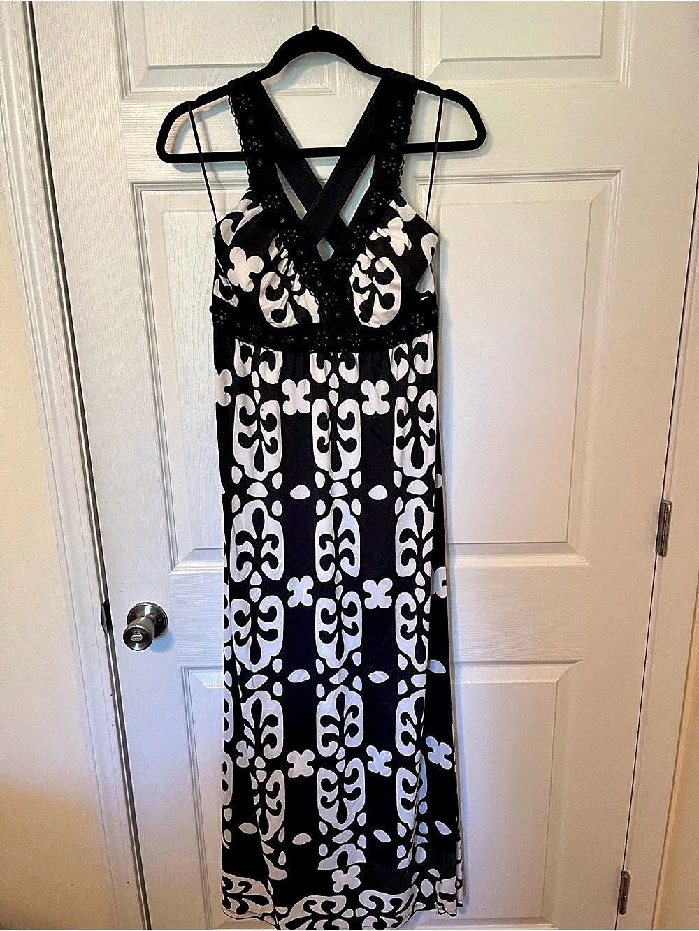 INC International Concepts Black & White Maxi Dress Size Medium
